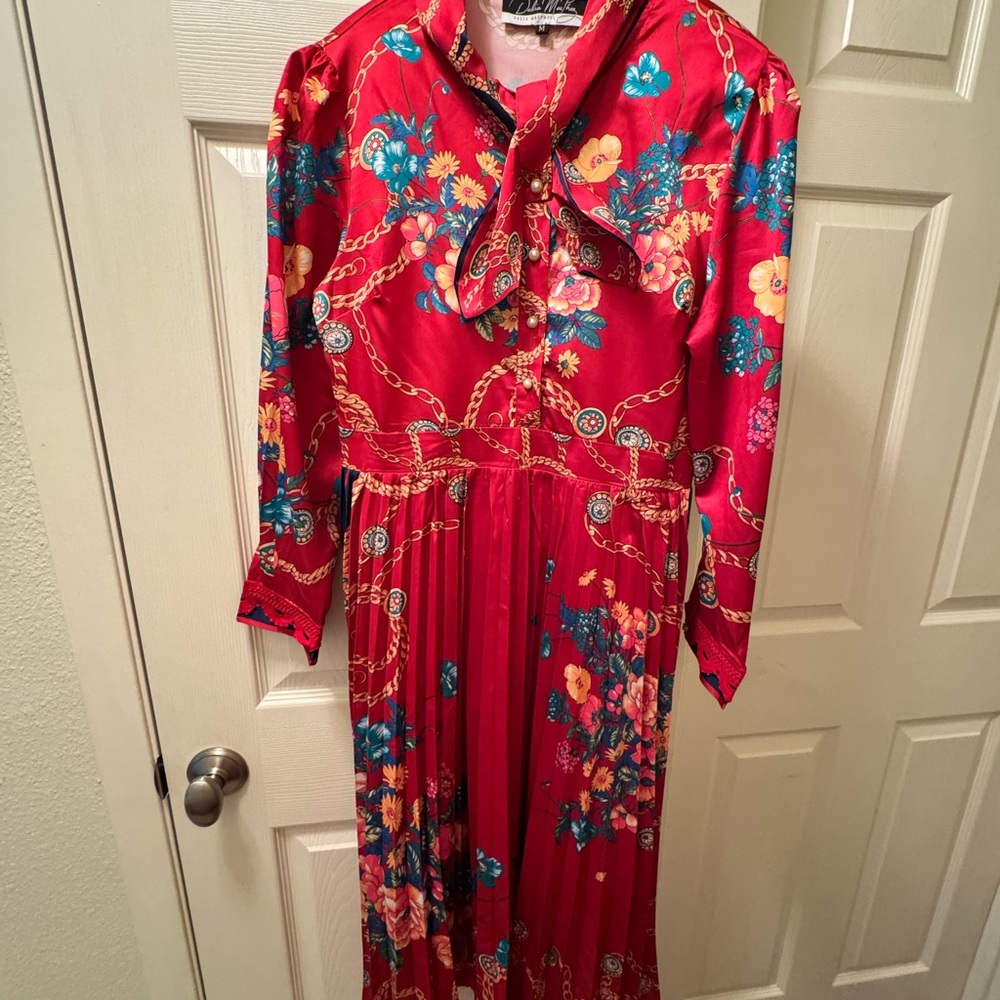 Dalia Red Floral Women's Dress